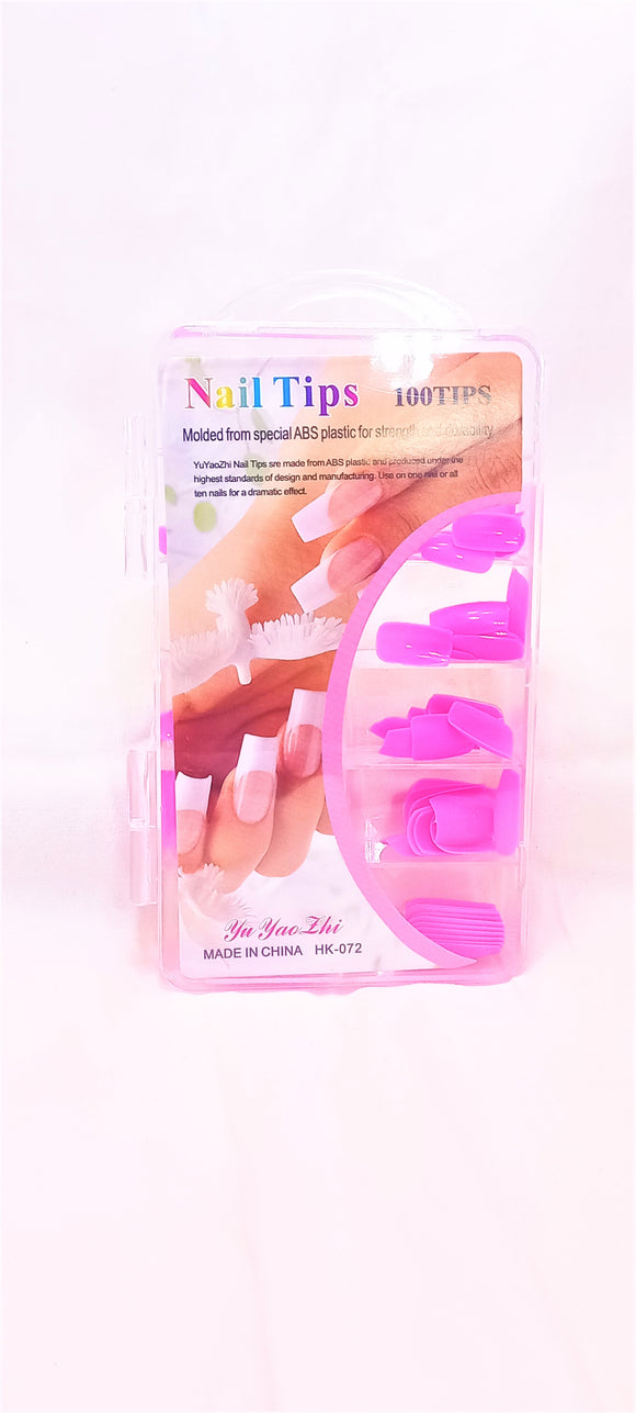 100 Capsules des faux ongles couleur fushia